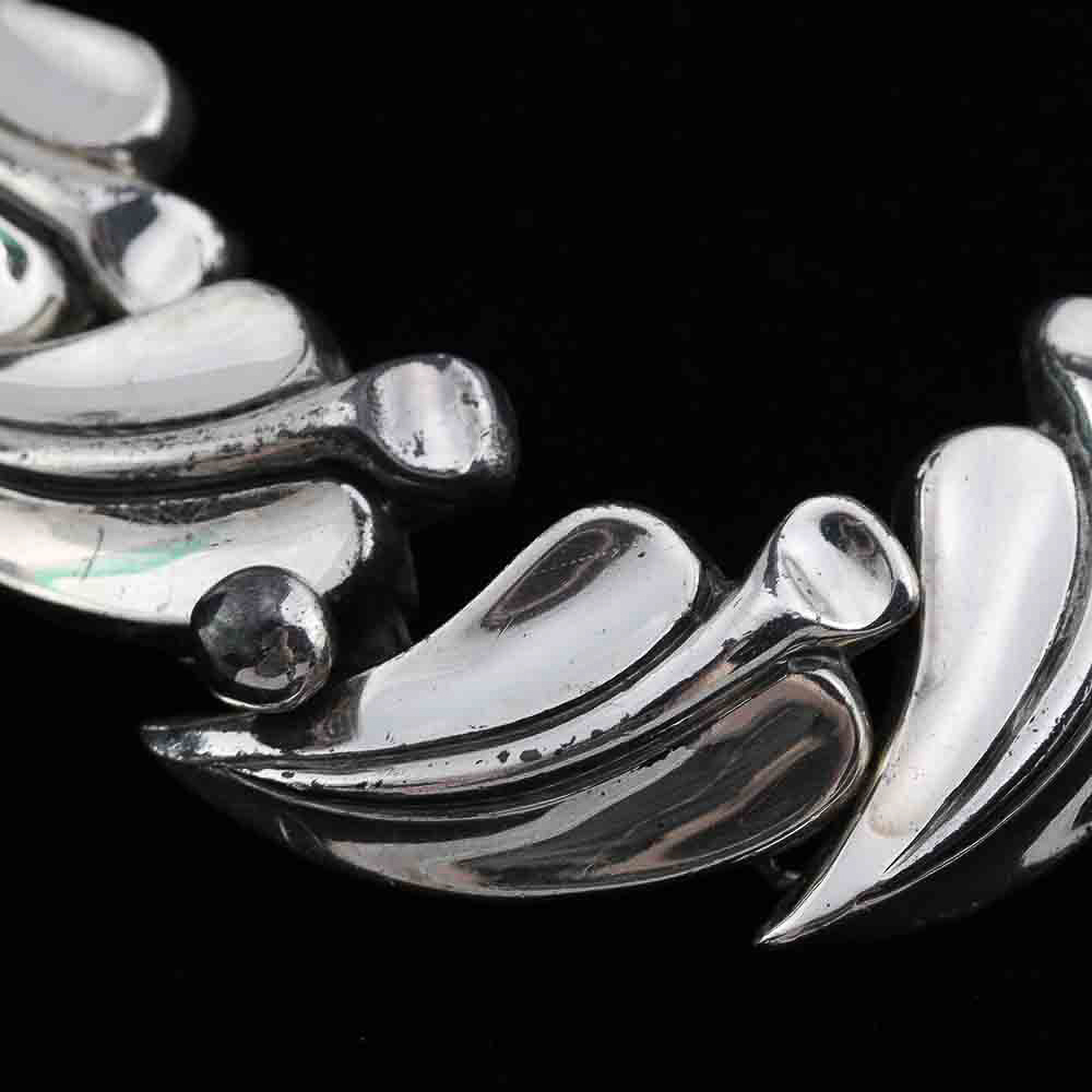 Antonio Pineda Taxco Mexican Silver Necklace and Scarf Ring Demi Parure