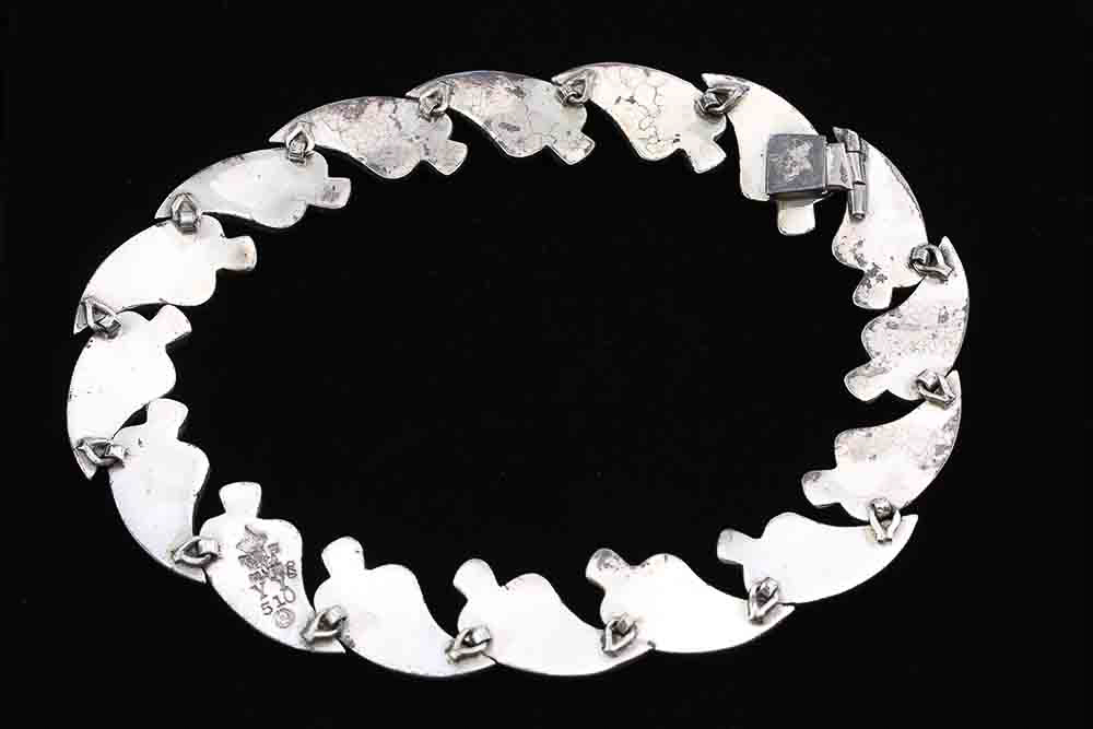 Antonio Pineda Taxco Mexican Silver Necklace and Scarf Ring Demi Parure