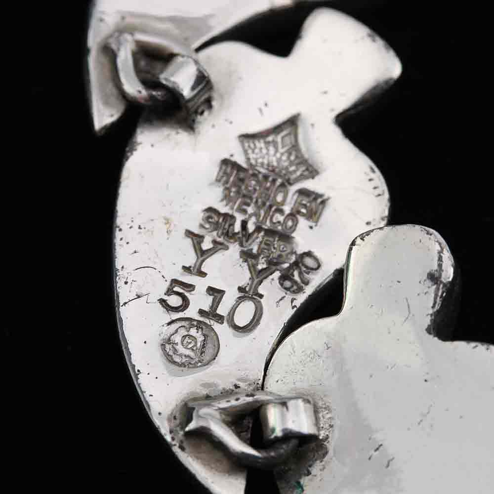 Antonio Pineda Taxco Mexican Silver Necklace and Scarf Ring Demi Parure