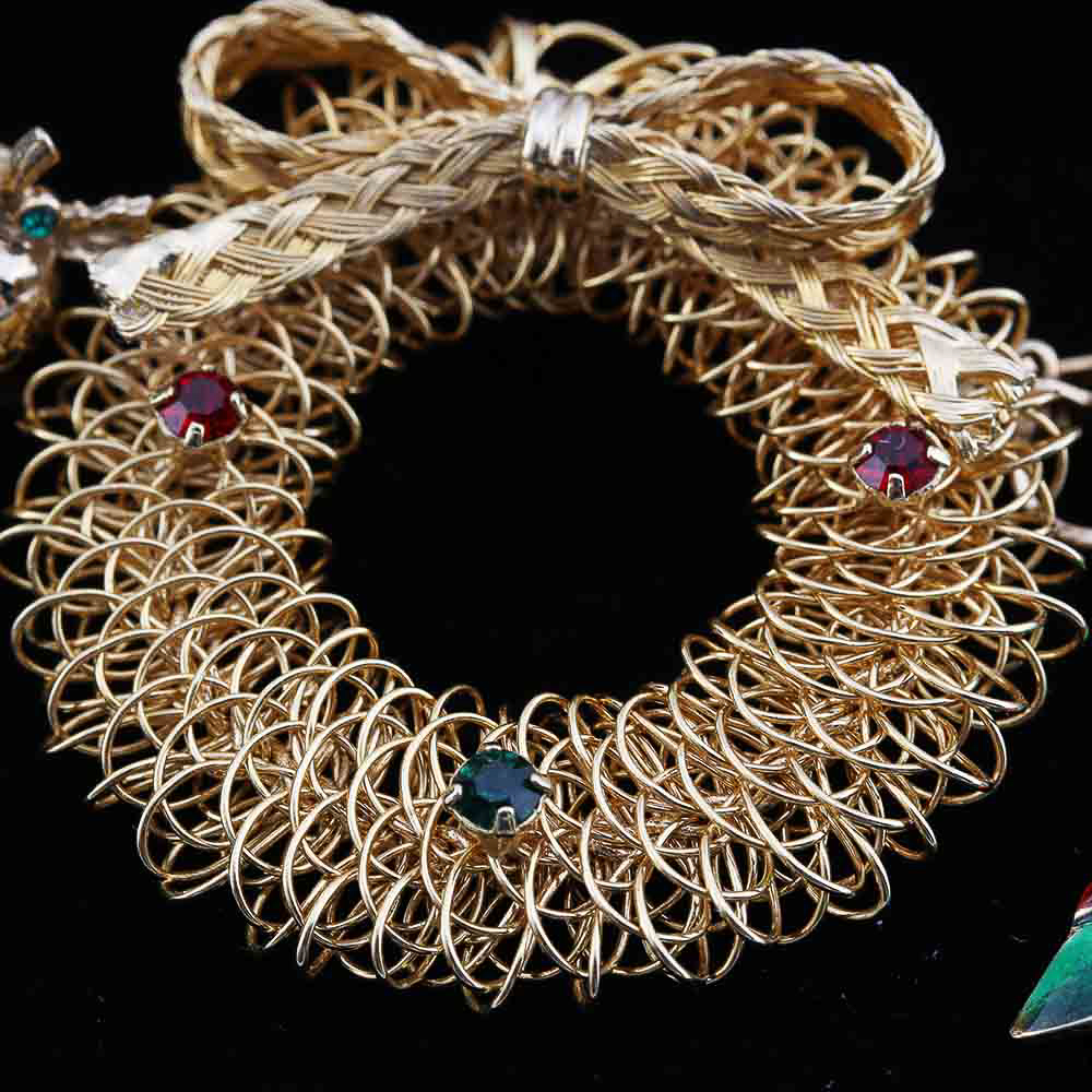 Assortment of Christmas Pins and Clip-On Earrings