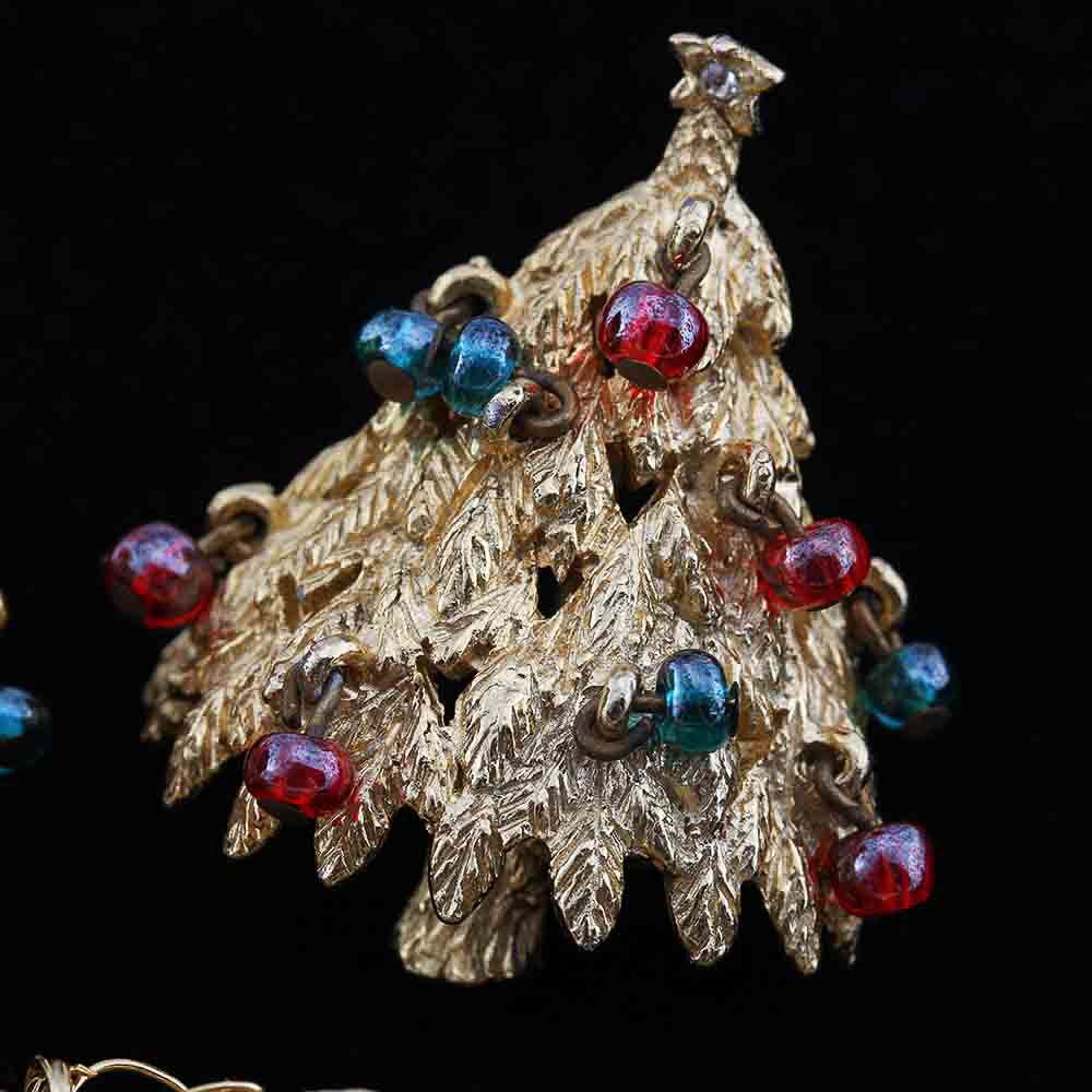 Assortment of Christmas Pins and Clip-On Earrings