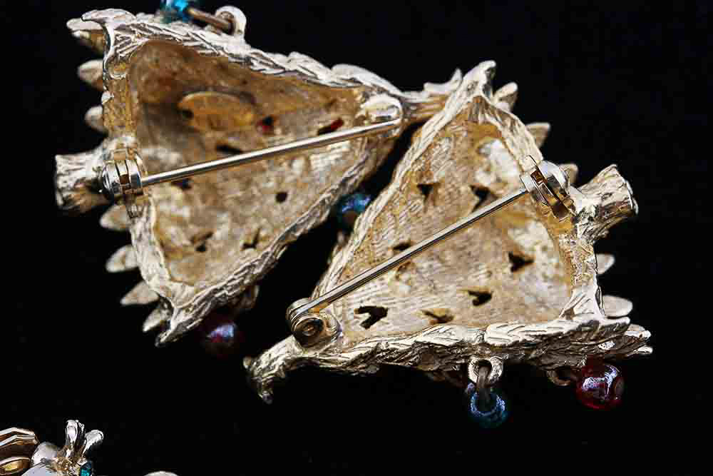 Assortment of Christmas Pins and Clip-On Earrings