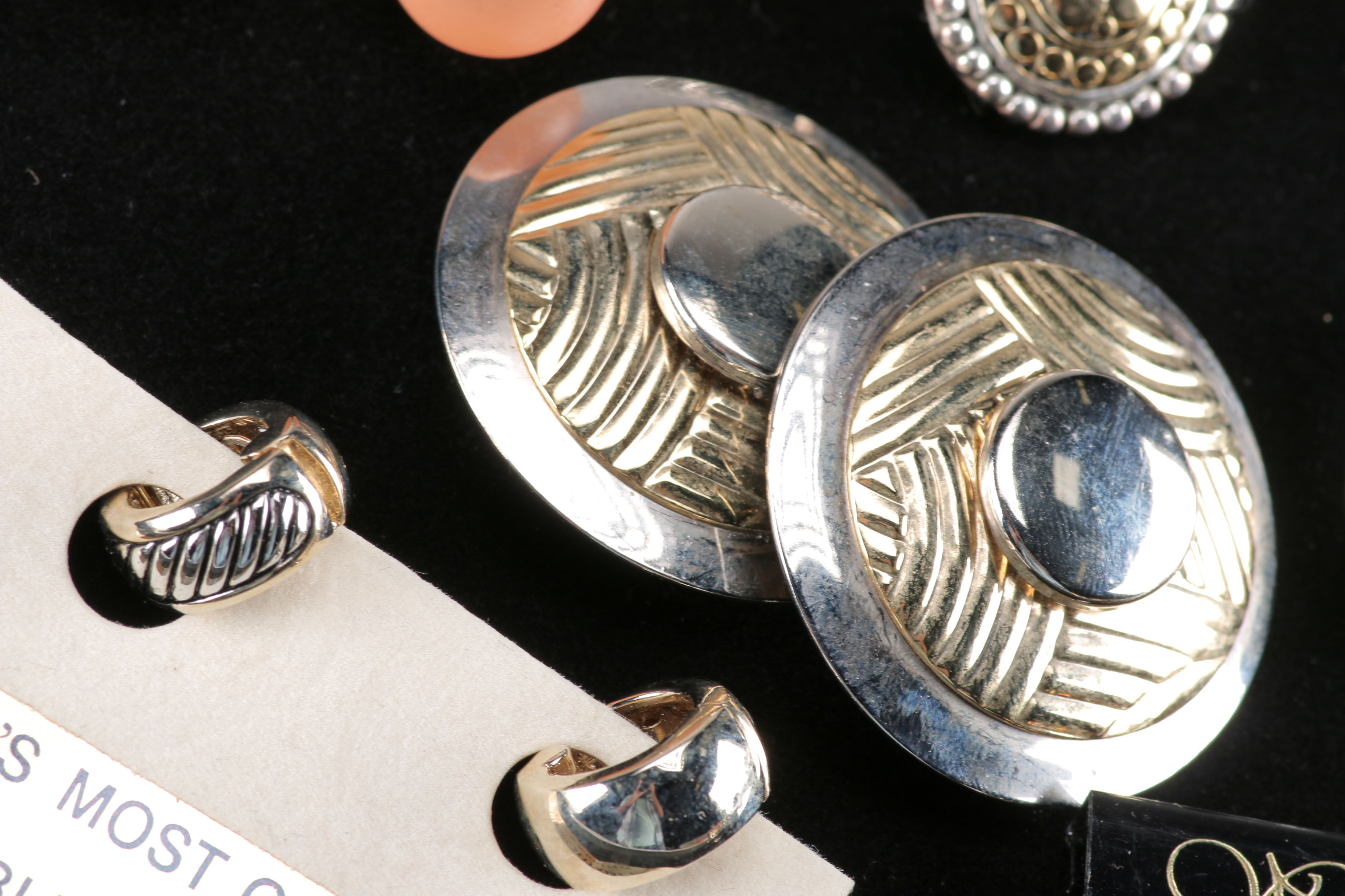 Collection of Silver Tone Costume Earrings