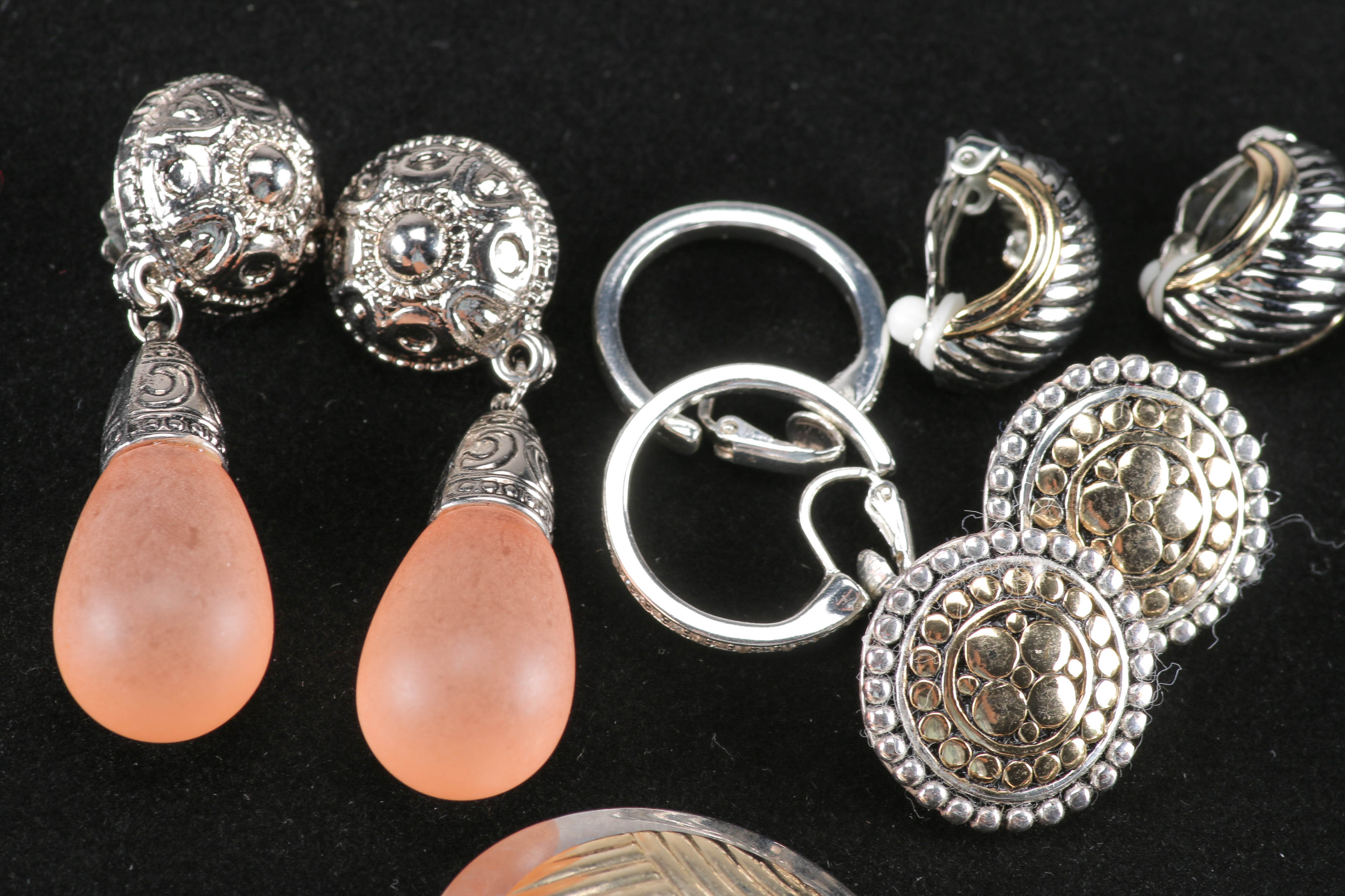 Collection of Silver Tone Costume Earrings