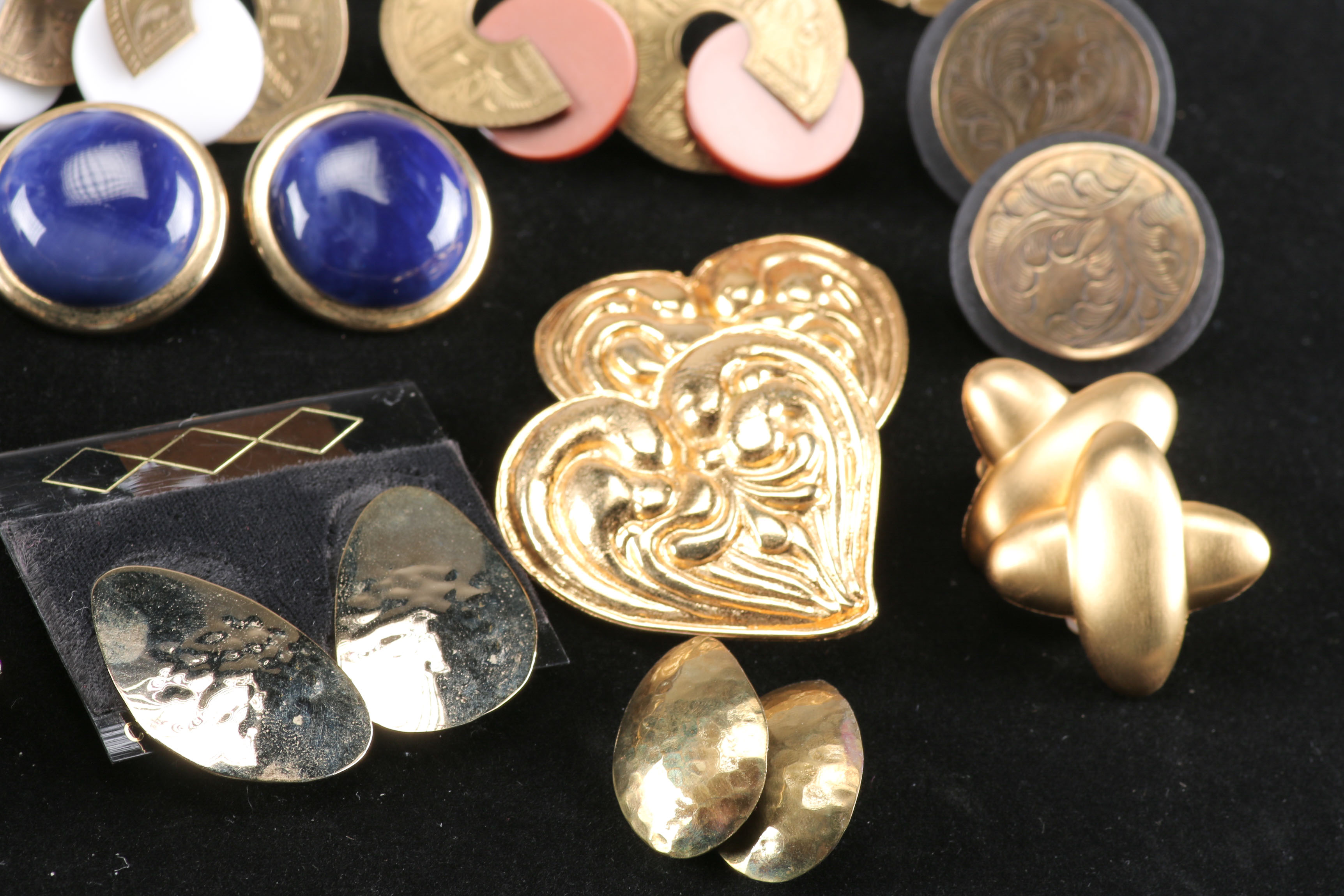 Assortment of Gold Tone Costume Earrings