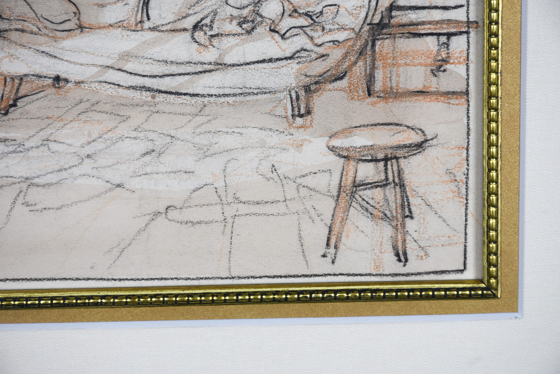 Willy Pogany Drawing and Watercolor "Set Design - Prince's Room"