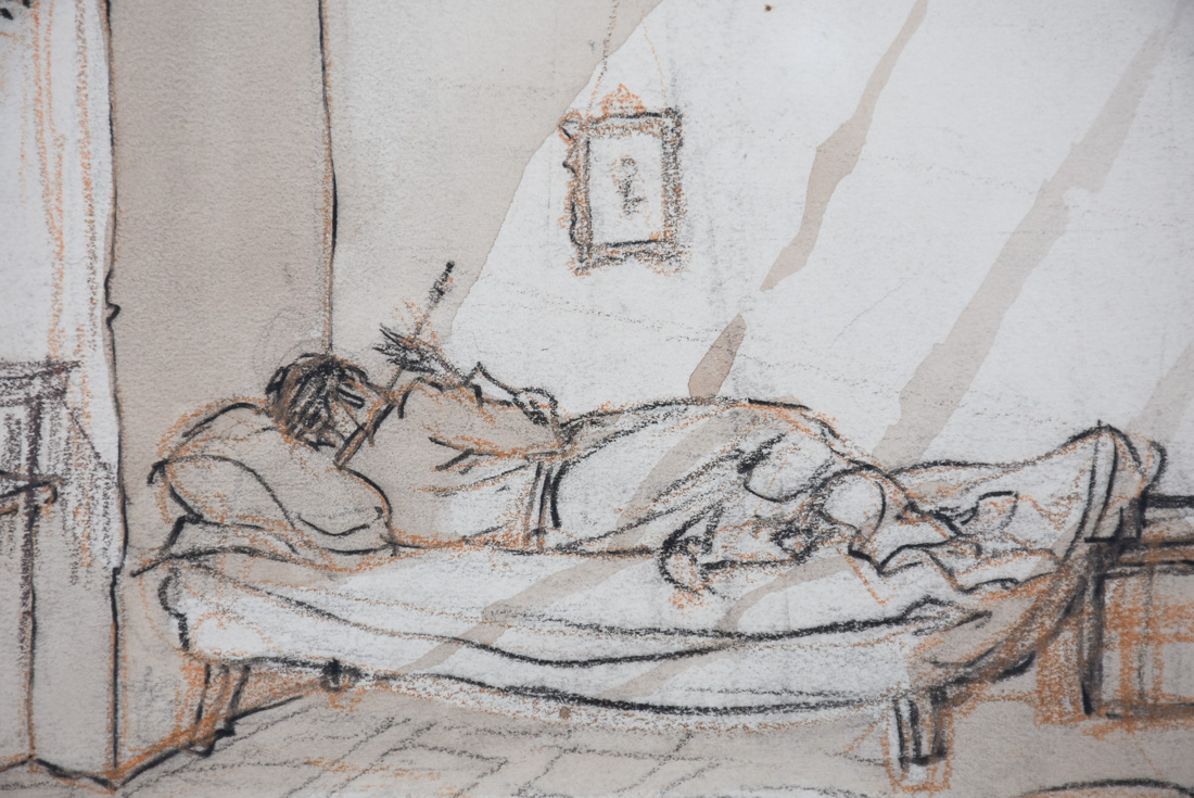 Willy Pogany Drawing and Watercolor "Set Design - Prince's Room"