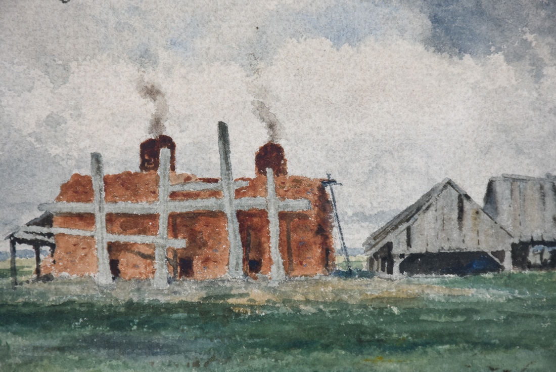 Henry Ward Ranger Original Farmscape Watercolor