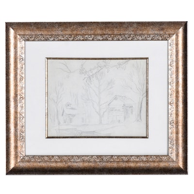 Charles Burchfield Original Graphite on Paper Sketch Charles Burchfield Original Graphite on Paper Sketch