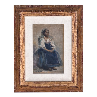 Oil on Canvas Portrait of a Seated Woman Oil on Canvas Portrait of a Seated Woman