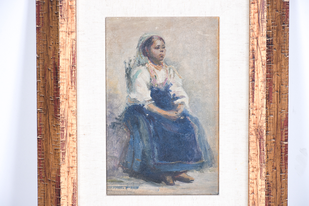 Oil on Canvas Portrait of a Seated Woman