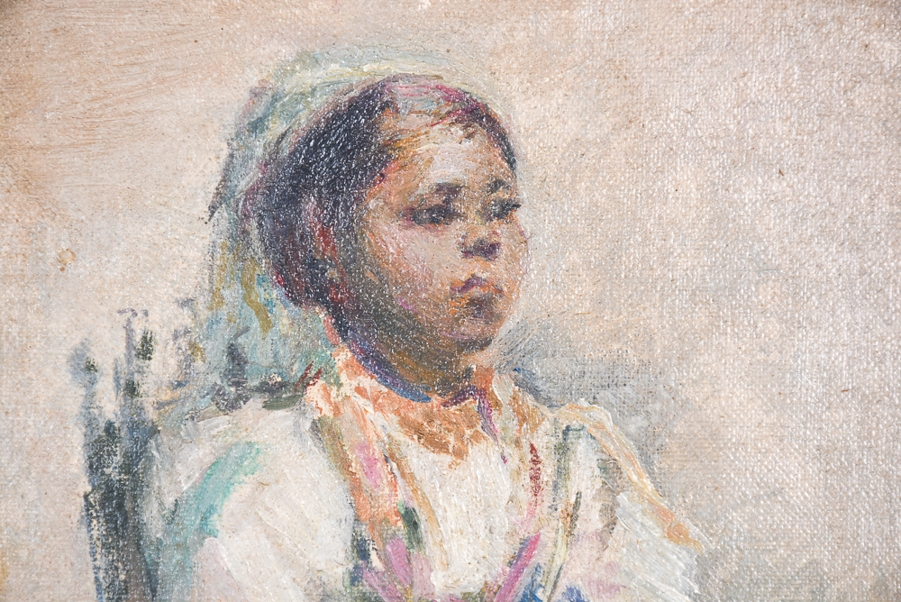 Oil on Canvas Portrait of a Seated Woman