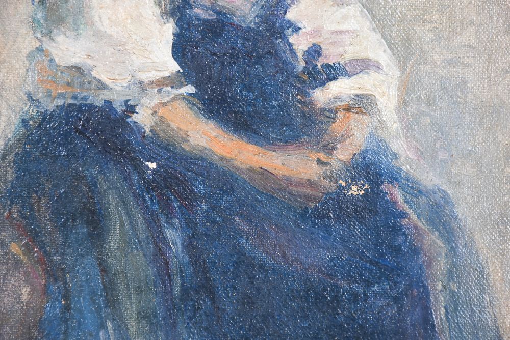 Oil on Canvas Portrait of a Seated Woman