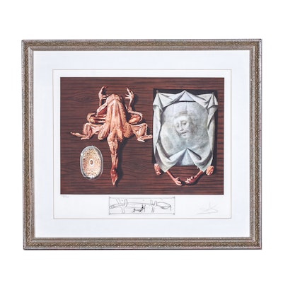 Dali Signed Limited Edition Photo Lithograph Print "Les spoutniks astiques élasticots statistiques" Dali Signed Limited Edition Photo Lithograph Print "Les spoutniks astiques élasticots statistiques"
