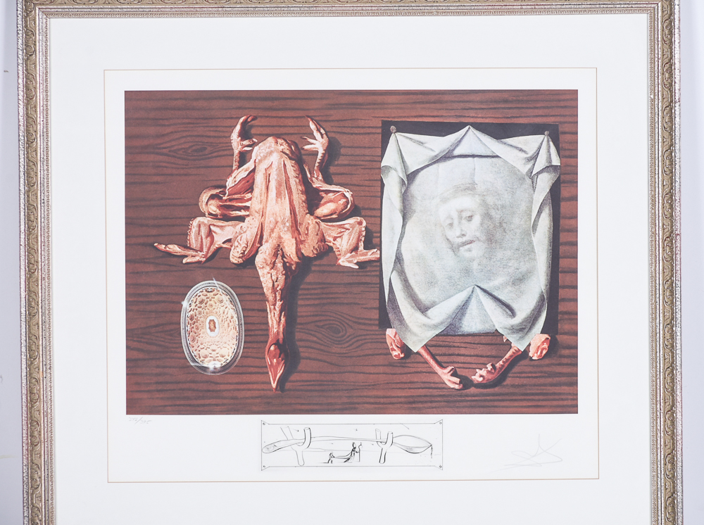 Dali Signed Limited Edition Photo Lithograph Print "Les spoutniks astiques élasticots statistiques"