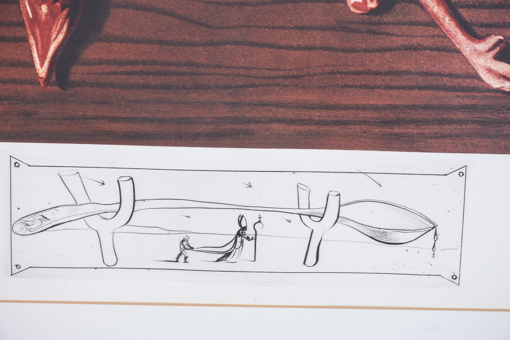 Dali Signed Limited Edition Photo Lithograph Print "Les spoutniks astiques élasticots statistiques"