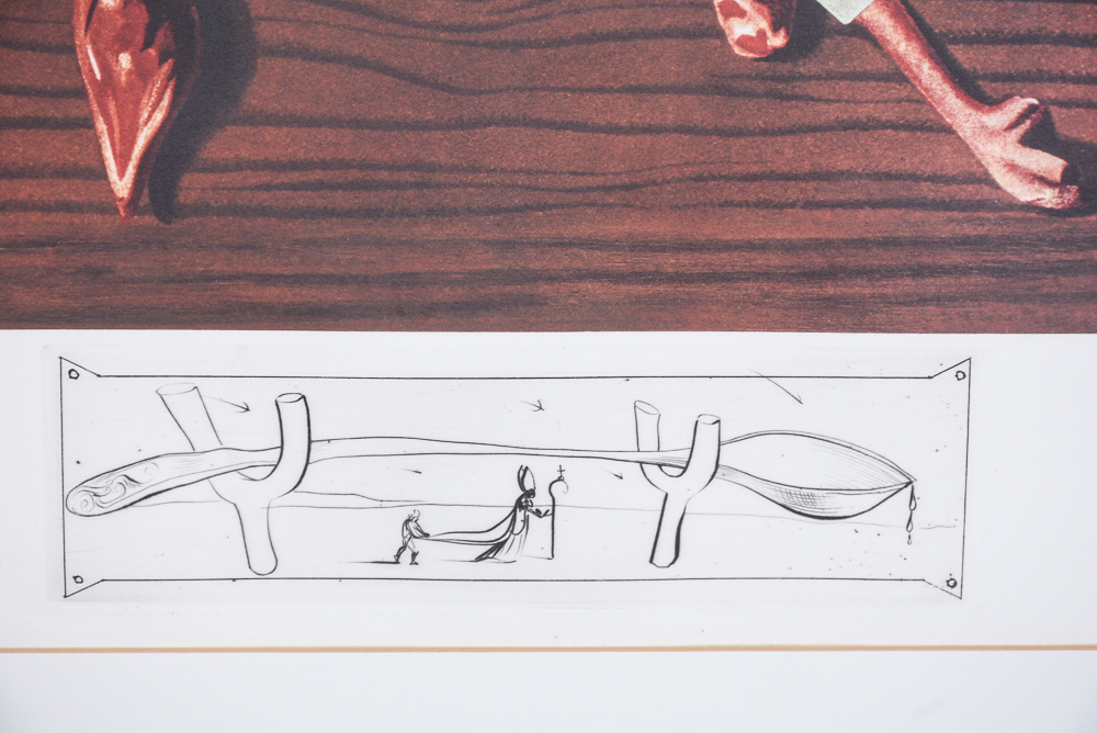 Dali Signed Limited Edition Photo Lithograph Print "Les spoutniks astiques élasticots statistiques"