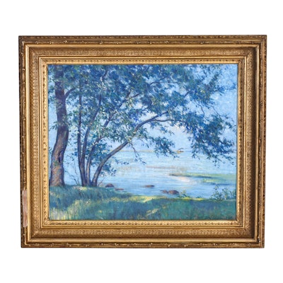 Theodore Dillaway Signed Oil Painting "On the St. Lawrence" Theodore Dillaway Signed Oil Painting "On the St. Lawrence"