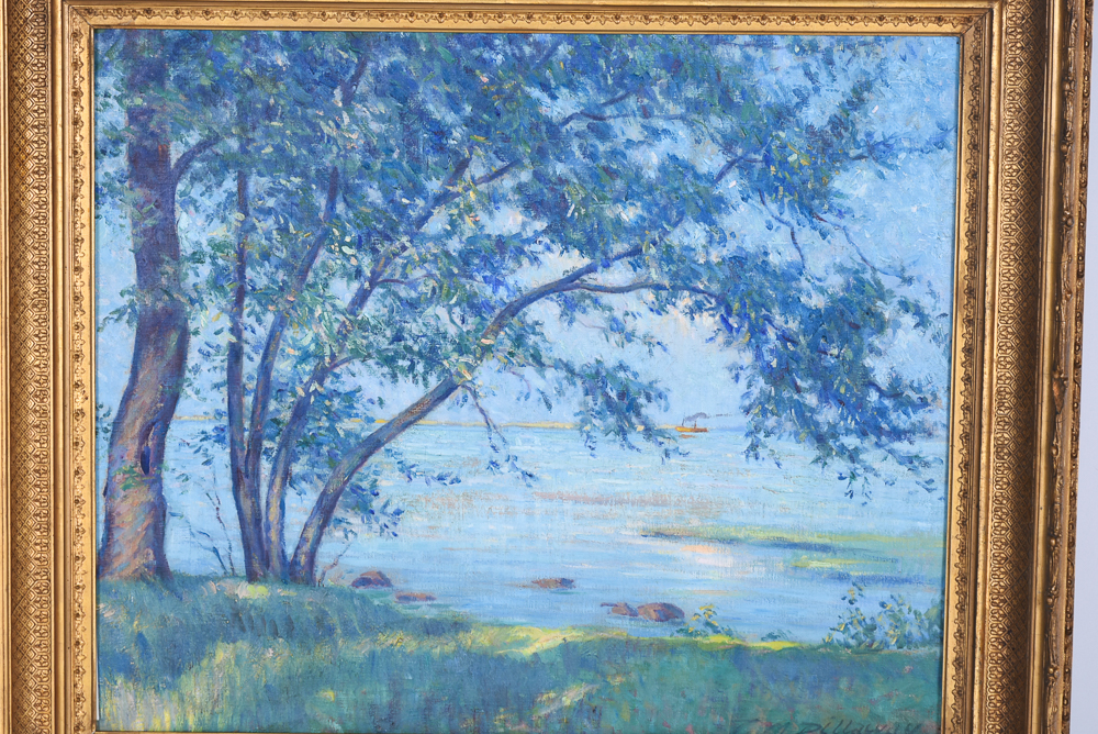 Theodore Dillaway Signed Oil Painting "On the St. Lawrence"