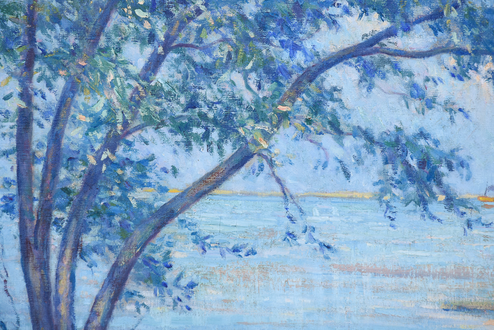 Theodore Dillaway Signed Oil Painting "On the St. Lawrence"