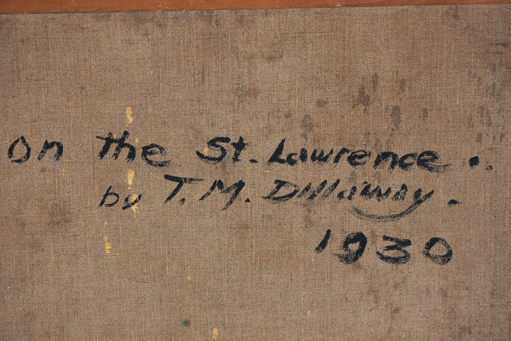 Theodore Dillaway Signed Oil Painting "On the St. Lawrence"