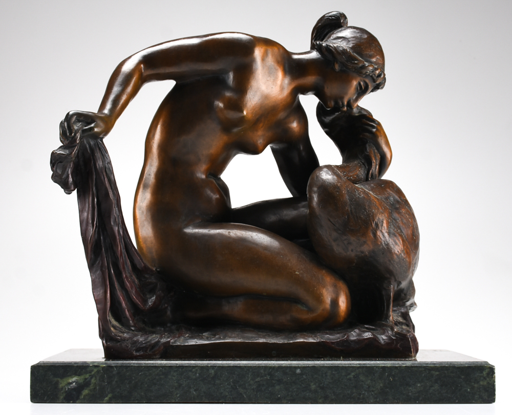 Posthumously Cast Renoir-Guino Bronze "Leda and the Swan"