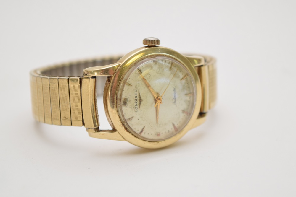 Vintage 14K Yellow Gold Case Longines Automatic Men's Watch