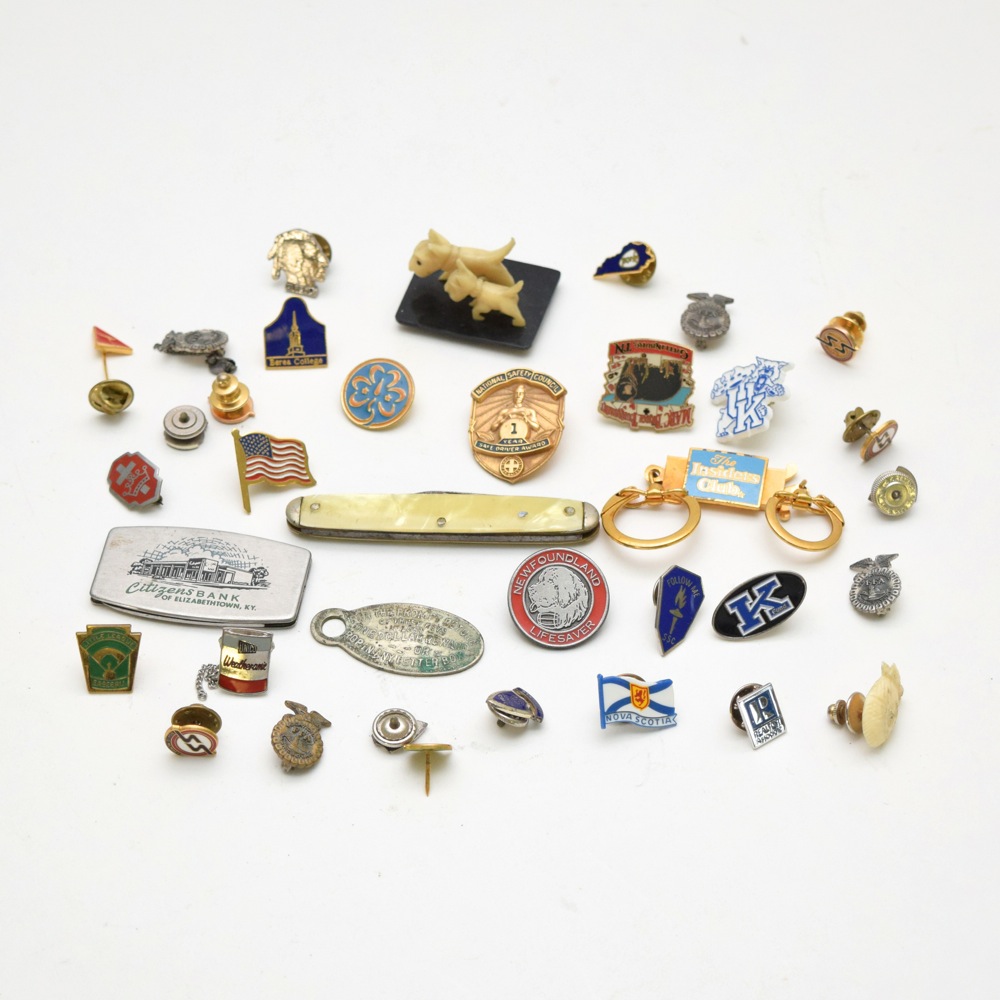 Vintage Service Pins and Other Branded Collectibles