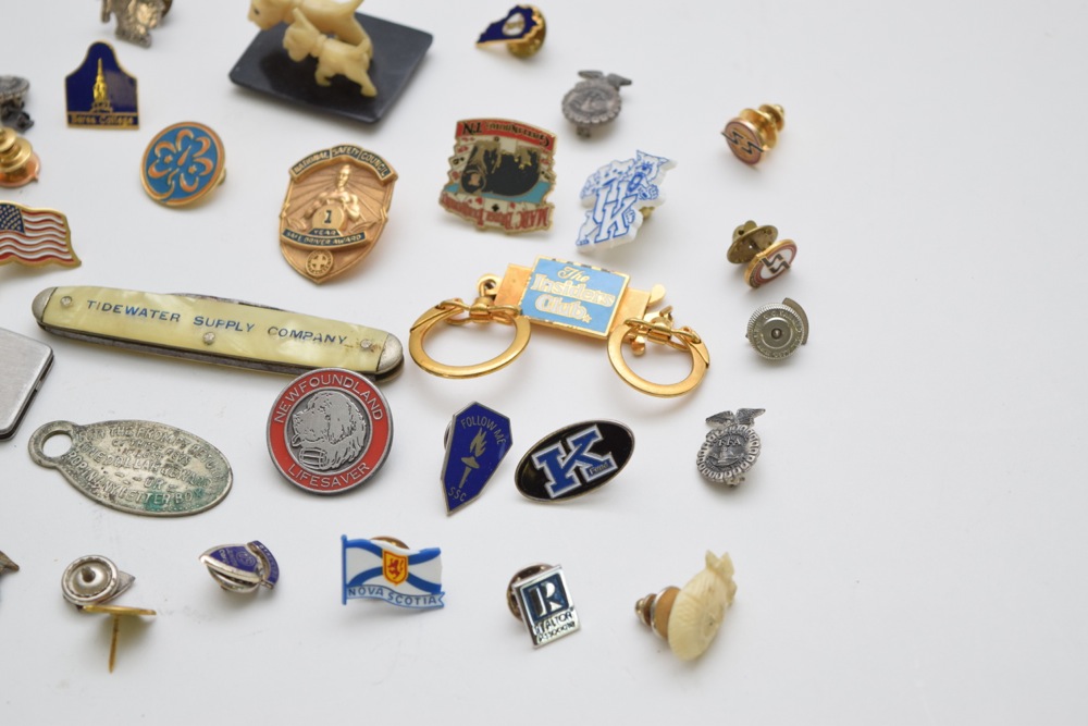Vintage Service Pins and Other Branded Collectibles