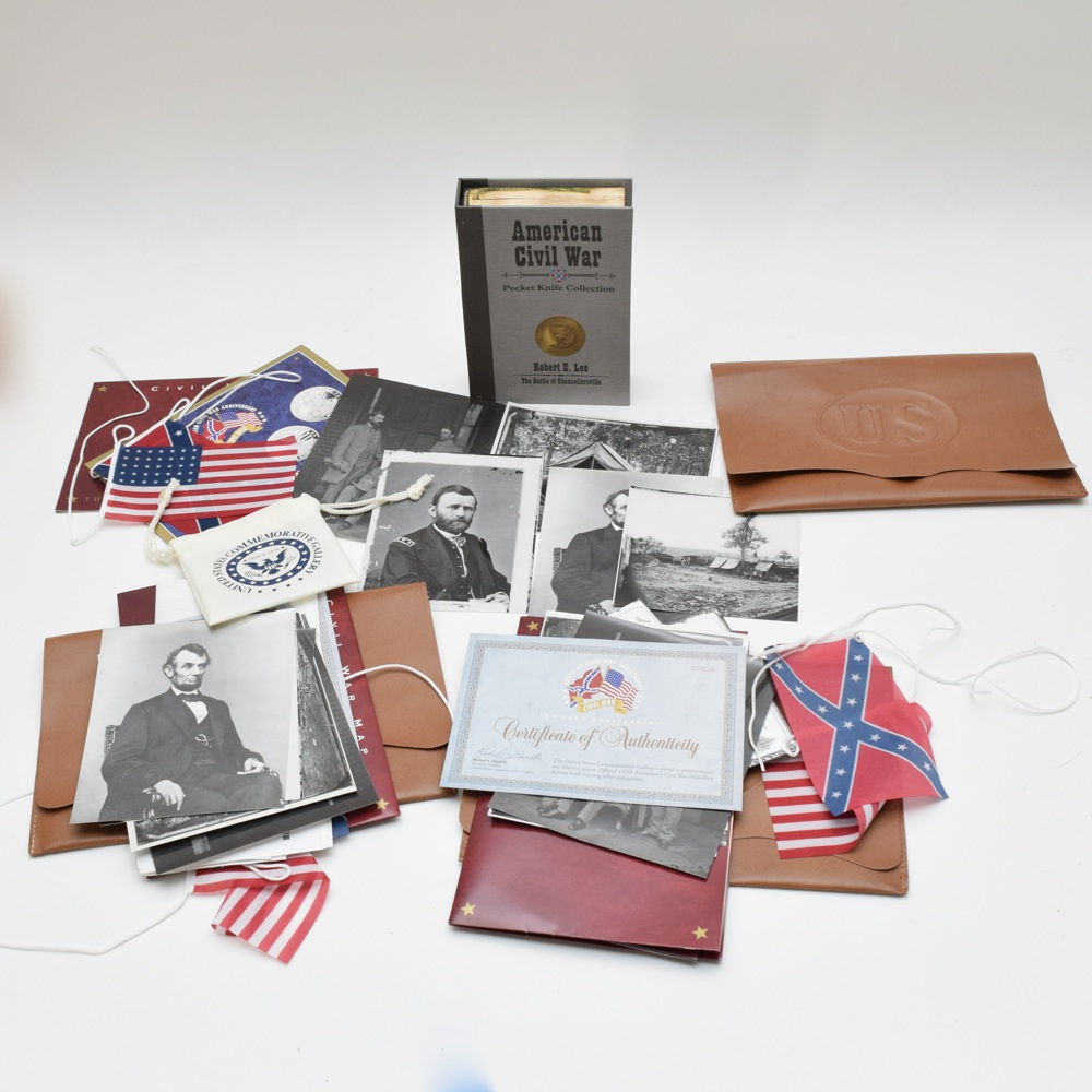 American Mint Civil War Pocket Knife and US Commemorative Gallery Civil War Materials