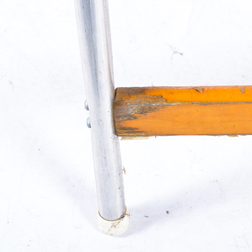 Pair of Tan Beach Chairs with Wood Armrests