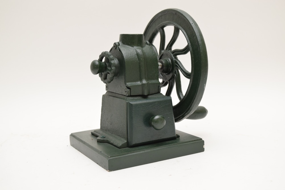 Antique Green Painted Cast Iron Stephens' London Coffee Grinder