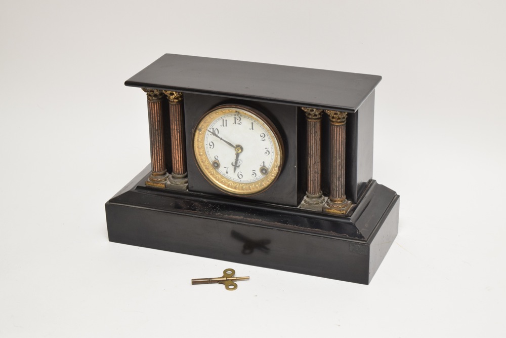 Antique Ansonia Metal Case Mantel Clock