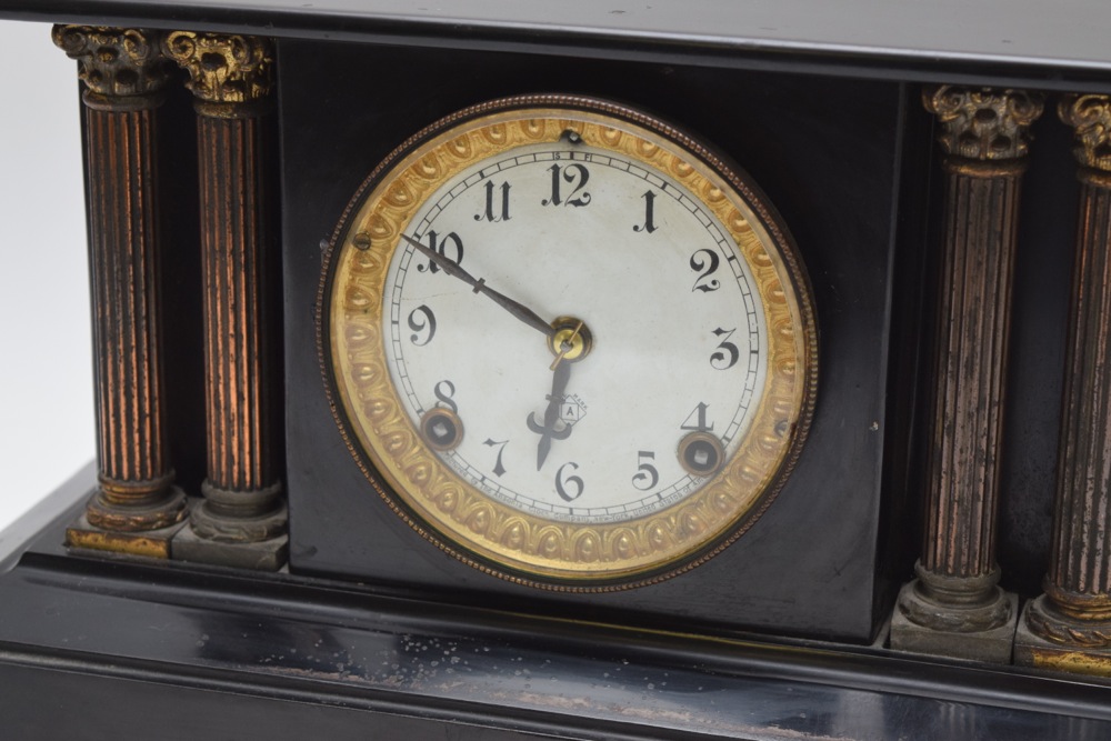 Antique Ansonia Metal Case Mantel Clock
