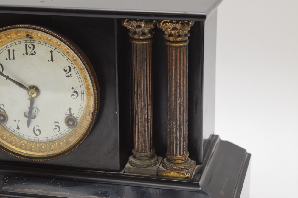 Antique Ansonia Metal Case Mantel Clock
