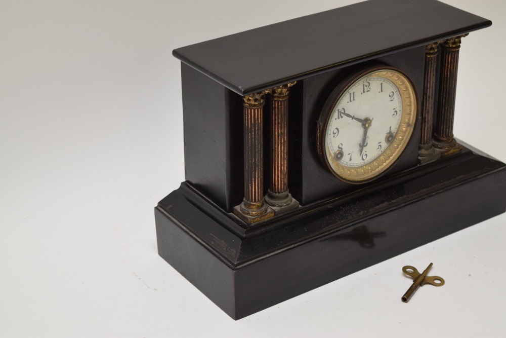 Antique Ansonia Metal Case Mantel Clock