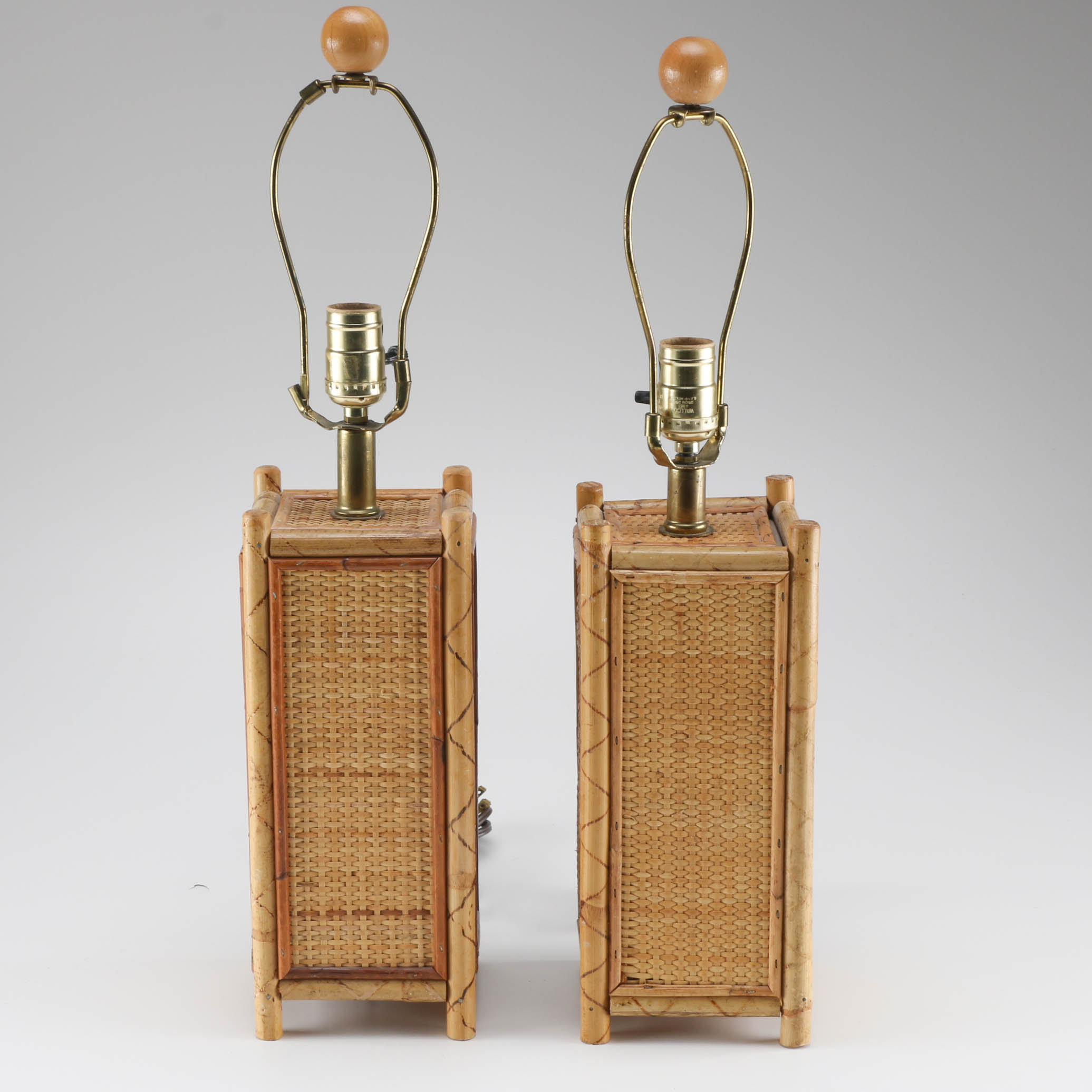 Pair of Bamboo Table Lamps