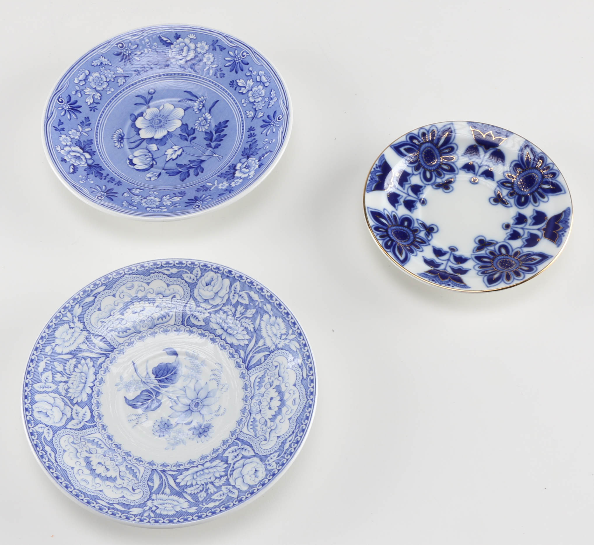 Blue and White Porcelain Plates and Teacup