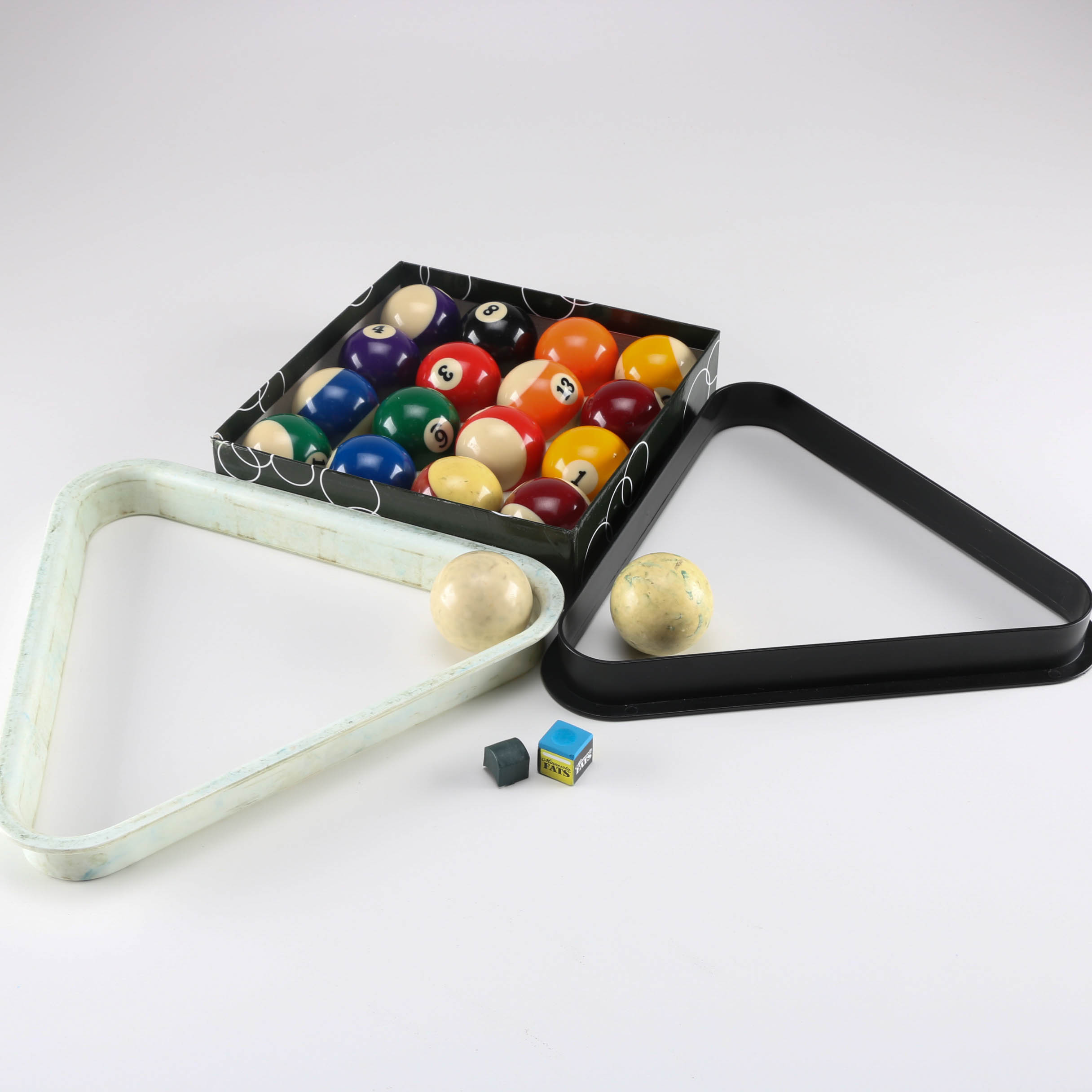 Set of Billiard Balls and Accessories