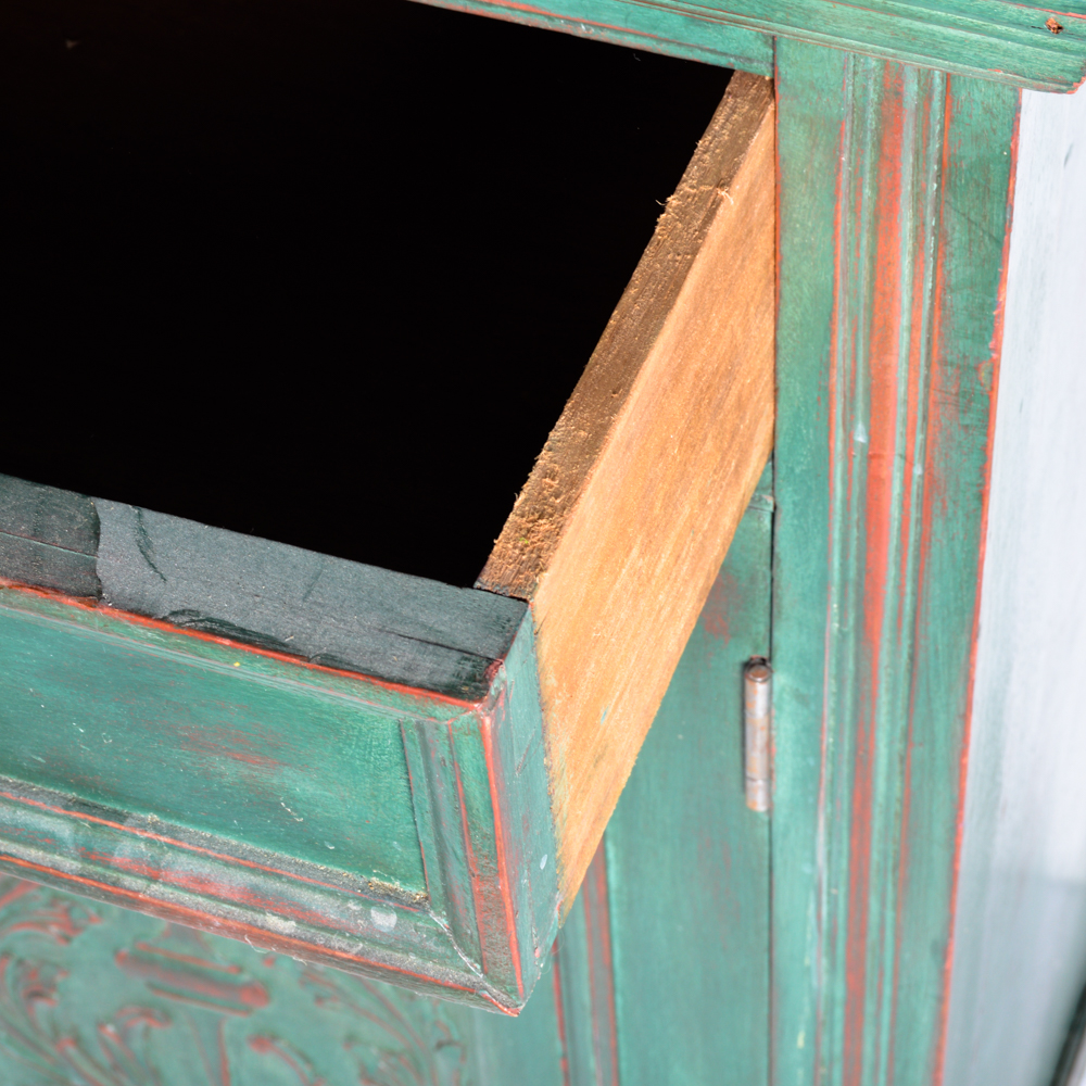Vintage Breakfront Sideboard with Carved Doors
