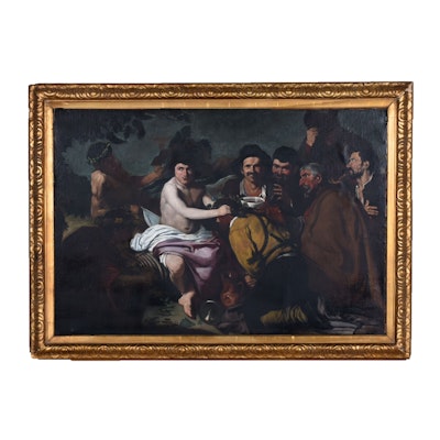 After Velázquez "The Feast of Bacchus" Oil Painting on Canvas After Velázquez "The Feast of Bacchus" Oil Painting on Canvas