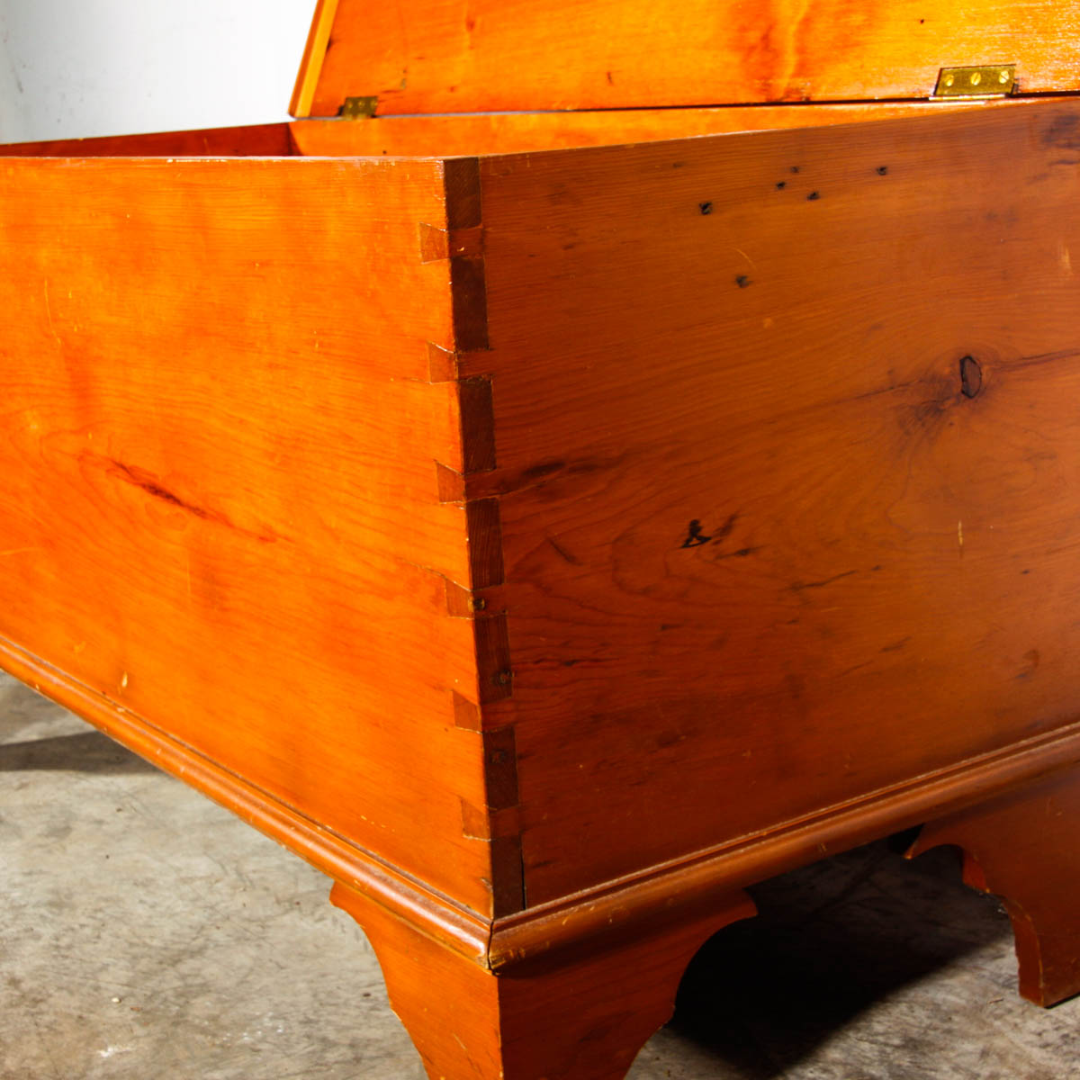 Antique Six Board Pine Blanket Chest