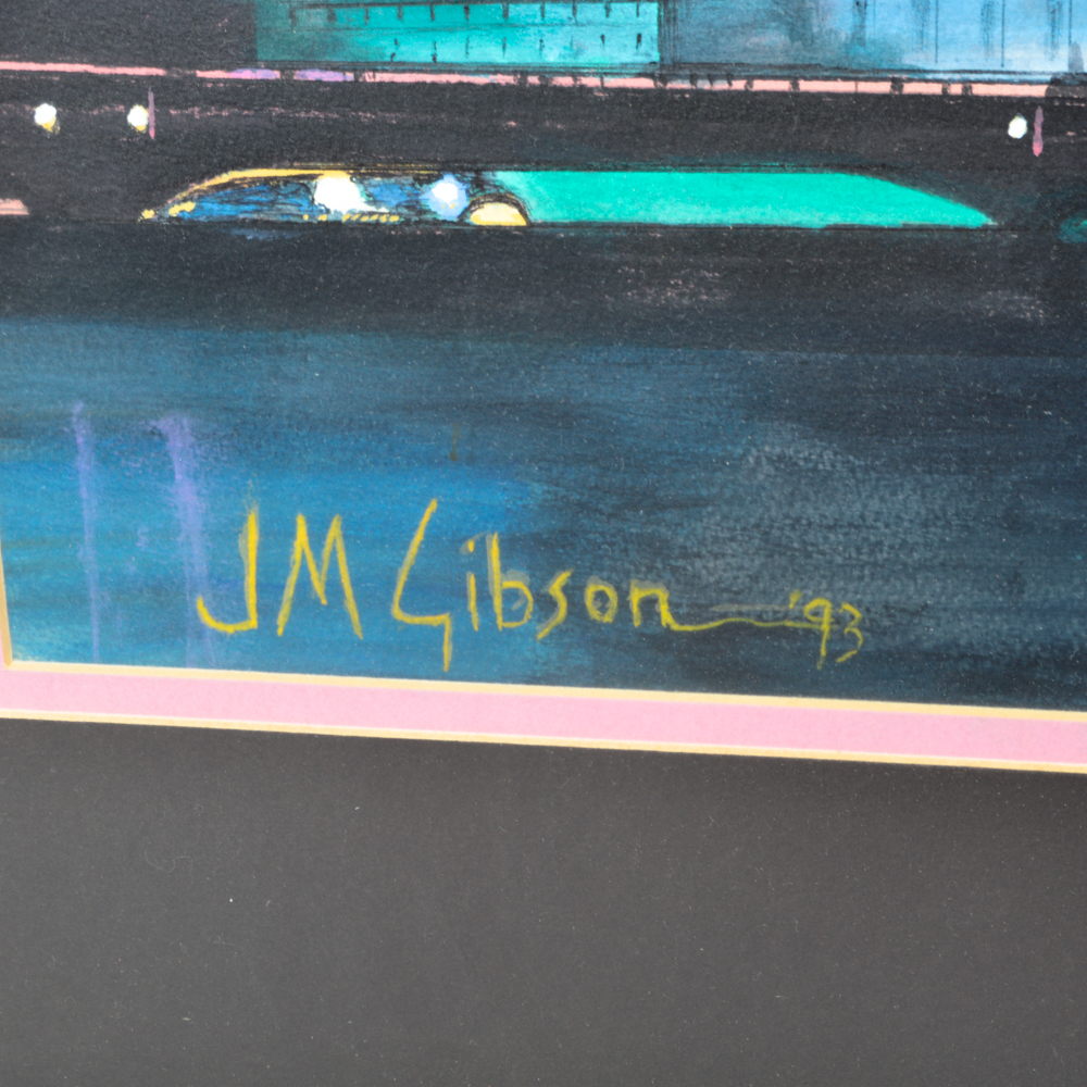 Framed Lithograph of London Skyline by JM Gibson