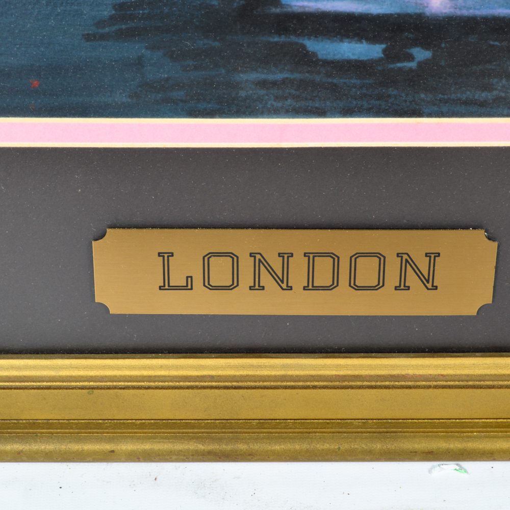 Framed Lithograph of London Skyline by JM Gibson