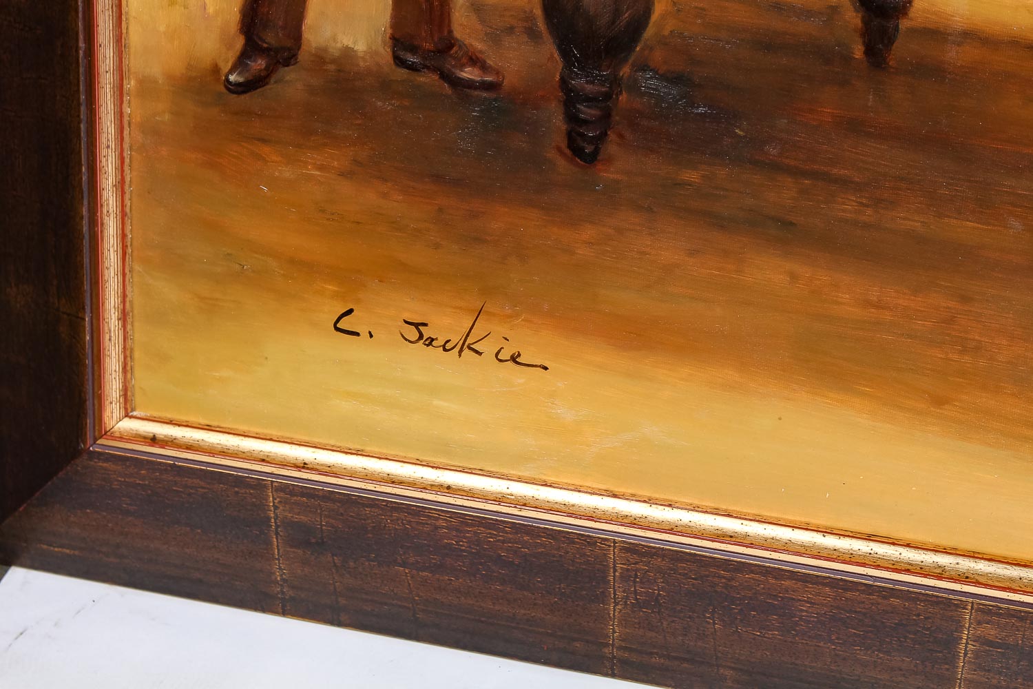 Original Oil on Canvas Depicting a Pool Hall