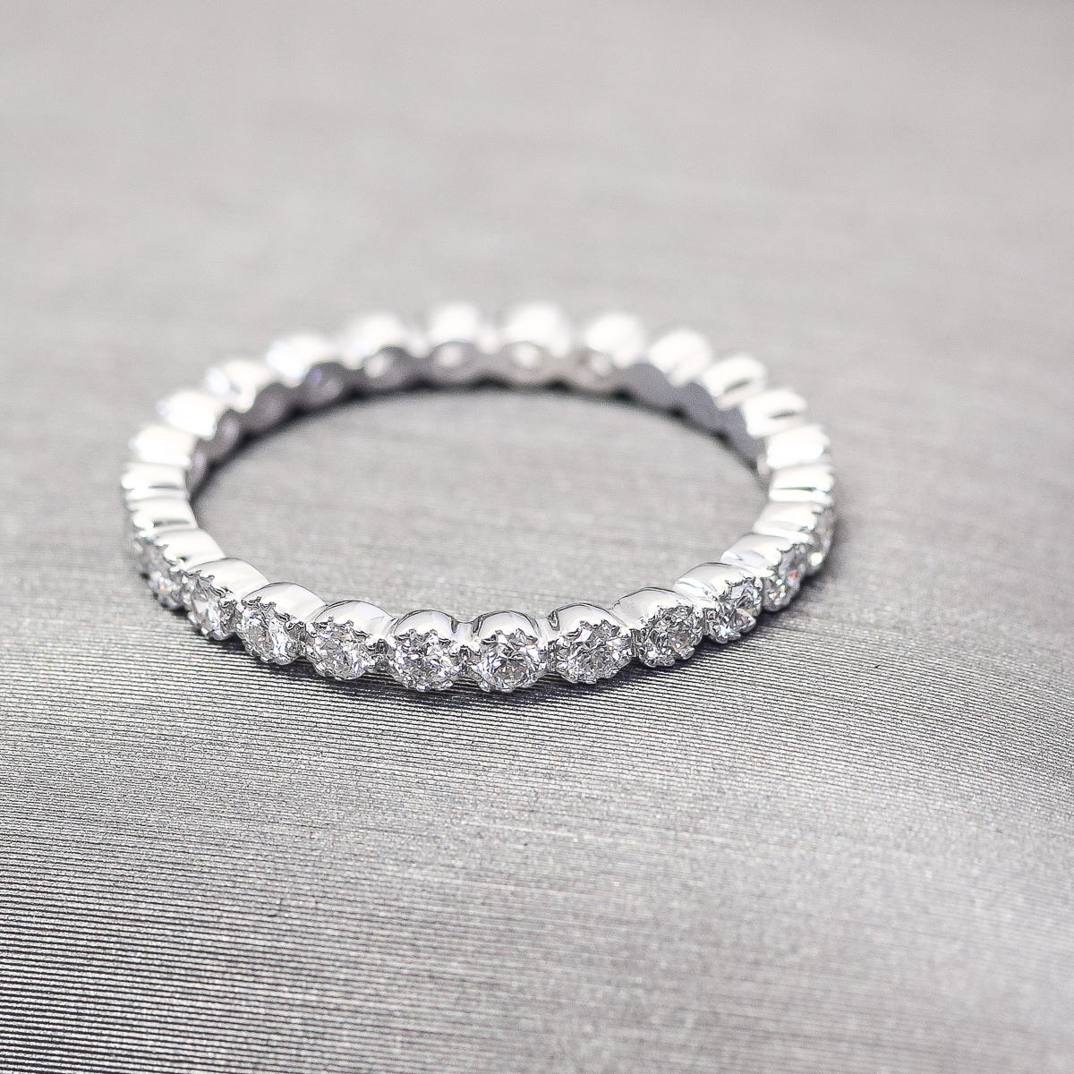 18K White Gold and Diamond Eternity Band