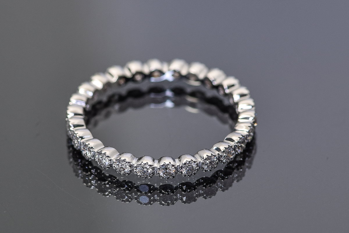18K White Gold and Diamond Eternity Band