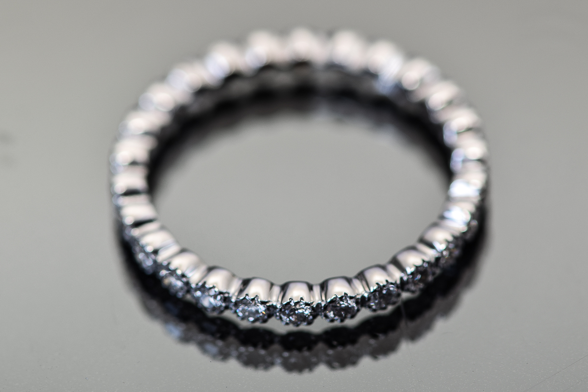 18K White Gold and Diamond Eternity Band