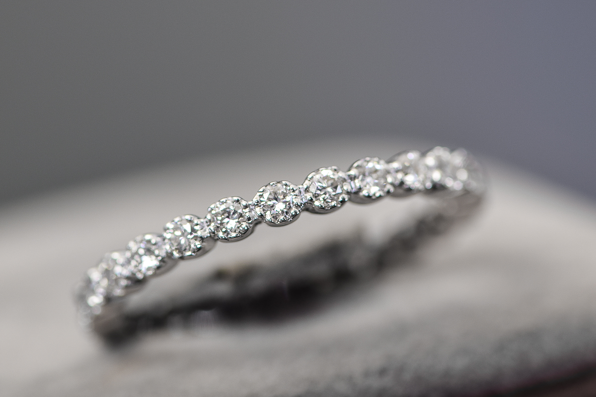 18K White Gold and Diamond Eternity Band
