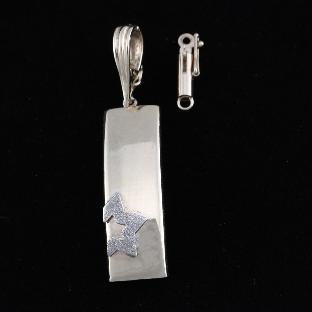 14K Yellow Gold Contemporary Pendant and Clasp